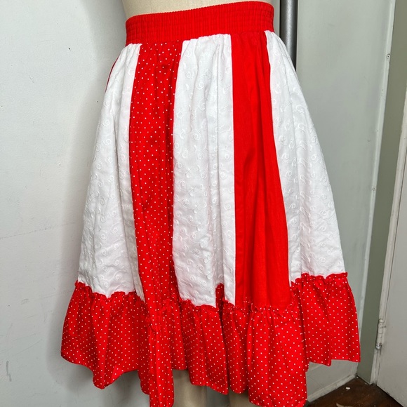 Vintage Partners Please Dancing skirt prairie Polka Dots Pinup dolly Holiday S - Picture 3 of 8